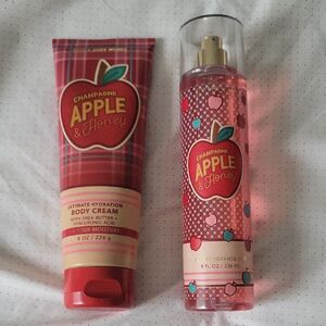 Bath & Body Works Apple & Honey Body Cream and Fragrance Mist Set